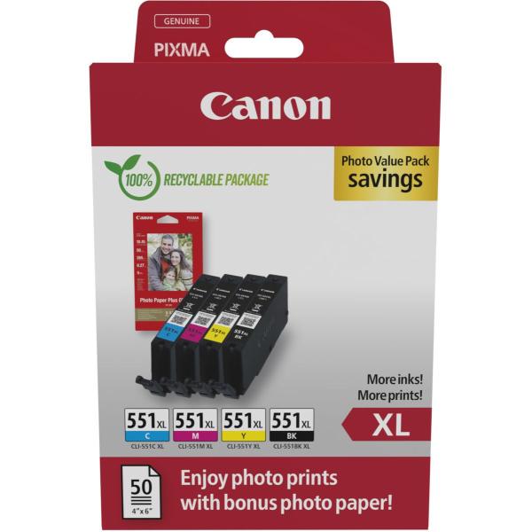 CLI_551XL_BK_C_M_Y_Photo_Value