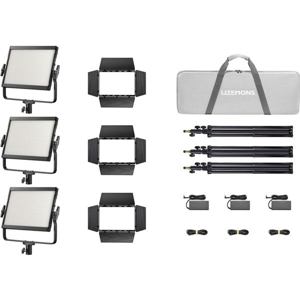 LP1200BI_K3_Black_Litemons_Bi_Colour_LED_Light_Panel_3_Light_Kit