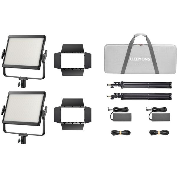 LP1200R_K2_Black_Litemons_RGB_LED_Light_Panel_2_Light_Kit