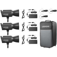Litemons_LA300BI_Bi_Colour_LED_Video_Light_3_Light_Kit__Black_