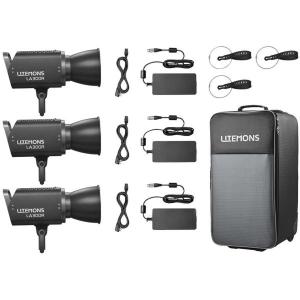 Litemons_LA300R_RGB_LED_Video_Light_3_Light_Kit__Black_