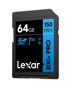 Lexar SDXC 800X Pro Blue Series 64GB UHS-1 V30 - Read 150...